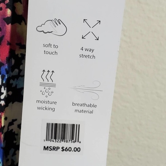 Jones new York tropical purple active athletic workout leggings plus size 2X - Picture 9 of 9